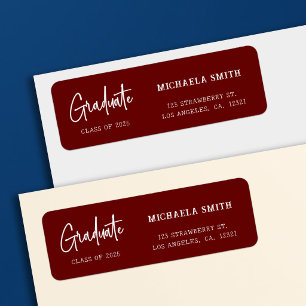 Etiqueta Endereço de Retorno de Formatura em Script Marrom