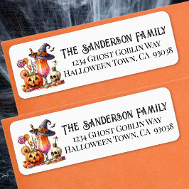 Etiqueta Endereço de Retorno de Halloween