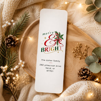Etiqueta Endereço de Retorno de Natal Colorido Alegre e Bri
