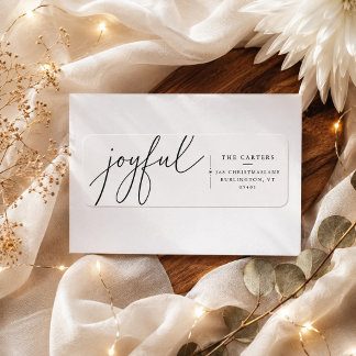 Etiqueta Endereço de Retorno de Natal com Letra Elegante