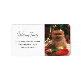 Etiqueta Endereço de Retorno de Natal do Cão de Script Casu