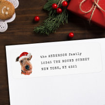 Endereço de Retorno de Natal do Cute Airedale Terr