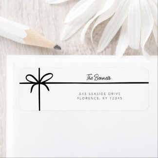 Etiqueta Endereço de Retorno de Natal Família Little Black