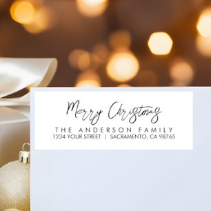 Etiqueta Endereço de Retorno de Natal Moderno Feliz Natal