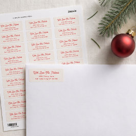 Etiqueta Endereço de Retorno de Natal Personalizado para Fa