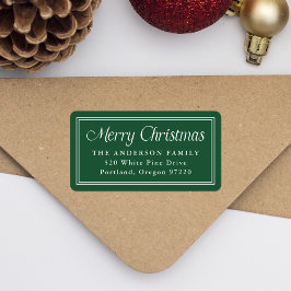 Etiqueta Endereço de Retorno de Natal Verde Fronteira Cláss