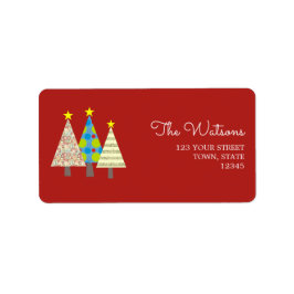 Etiqueta Endereço de Retorno de Natal Vermelho Retrô