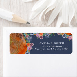 Etiqueta Endereço de Retorno de RSVP de Casamento de Flor S
