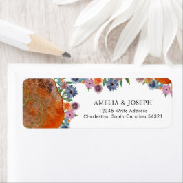Etiqueta Endereço de Retorno de RSVP de Casamento de Flor S