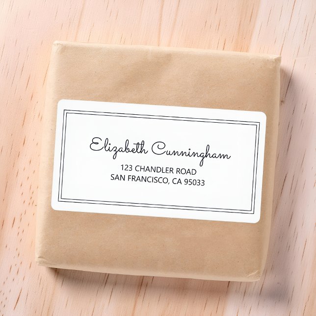 Etiqueta Endereço de Retorno de Script Cursivo Simples Mini (Criador carregado)