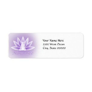 Etiqueta Endereço de Retorno de Violet para a Flor de Yoga