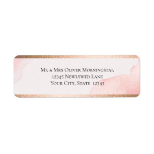 Etiqueta Endereço de retorno Desenho de Aquarela Rosa Mo