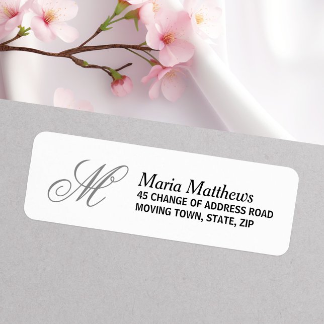 Etiqueta Endereço de retorno do monograma elegante (Elegant monogram return address label)