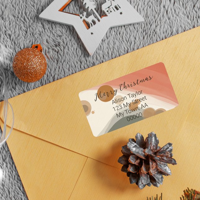 Etiqueta Endereço de retorno do Natal Verde Vermelho Modern (Modern Red Green Christmas Return Address Label
)