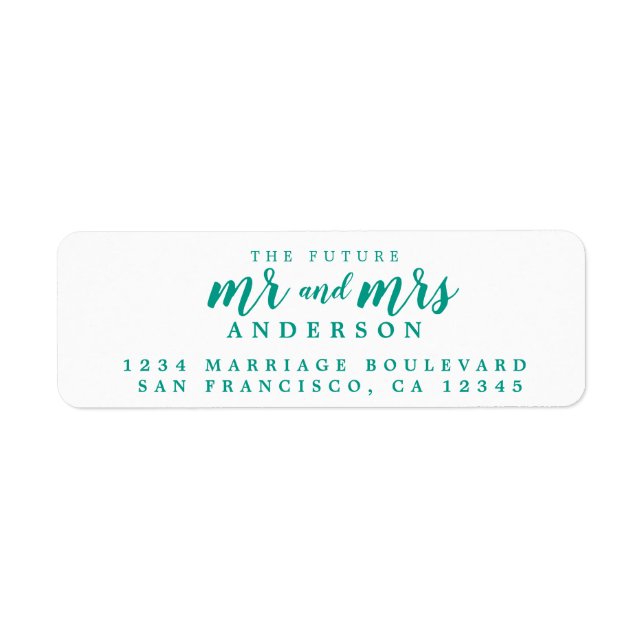 Etiqueta Endereço de retorno do Sr. Green Ink Script (Frente)