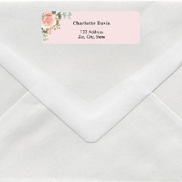 Etiqueta Endereço de retorno floral cor-de-rosa-claro