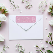 Endereço de Retorno Floral Rosa