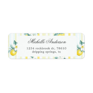 Etiqueta Endereço de Retorno Floral Vintage Limão Shabby Ch