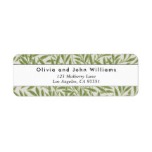 Endereço de Retorno Folhas de Salgueiro Verde Vint