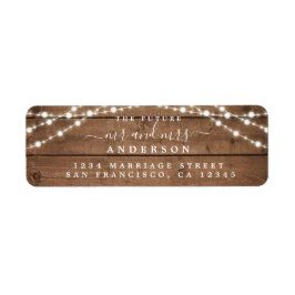 Etiqueta Endereço de Retorno Futuro Casal Madeira Rústica