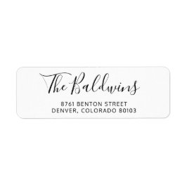 Etiqueta Endereço de Retorno Moderno do Script Elegante