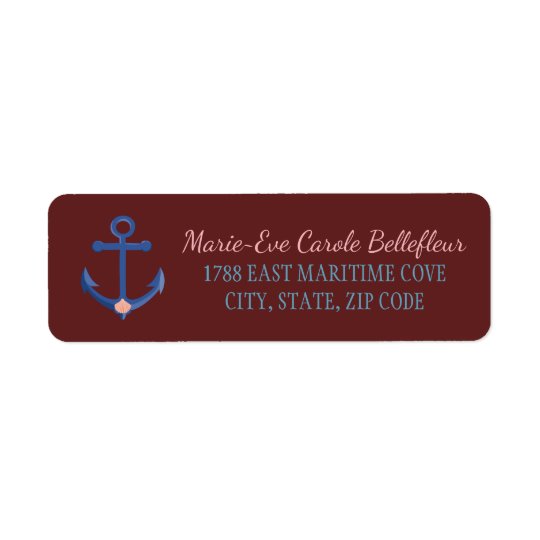 Etiqueta Endereço De Retorno Náutico personalize o casamento do destino da