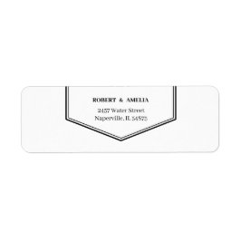 Etiqueta Endereço De Retorno Personalizado Simples Preto E 