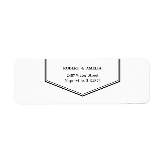 Etiqueta Endereço De Retorno Personalizado Simples Preto E  (Frente)