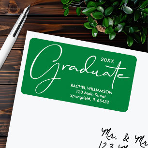 Etiqueta Endereço de Retorno Verde do Script de Graduação