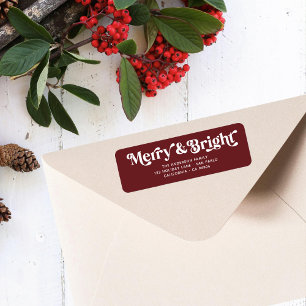Etiqueta Endereço De Retorno Xmas Da Feliz Bril Vermelha Br