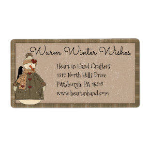 Etiqueta Endereço do boneco de neve/etiqueta de transporte