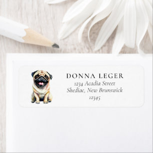 Etiqueta Endereço do Cão Pug