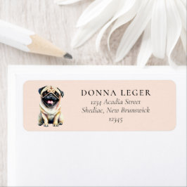 Etiqueta Endereço do Cão Pug