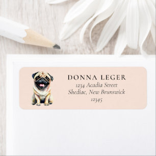 Etiqueta Endereço do Cão Pug