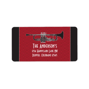 Etiqueta Endereço do casamento da trombeta dos anos 20 20s