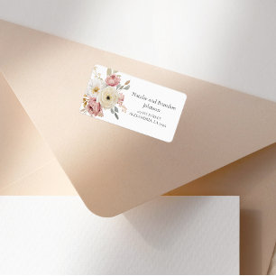 Etiqueta Endereço do Chá de Bebê Floral Soft Outono Primave