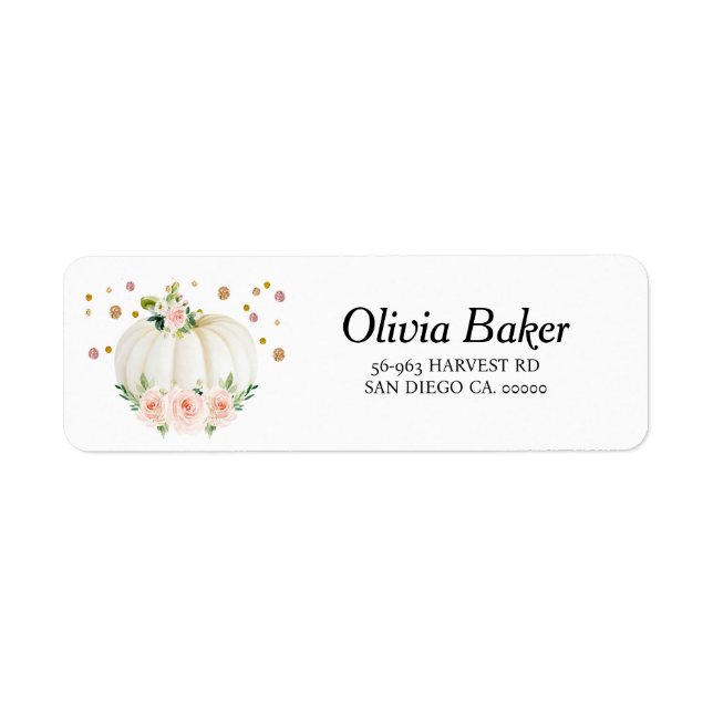 Etiqueta Endereço do Chá de fraldas de Abóbora (Frente)