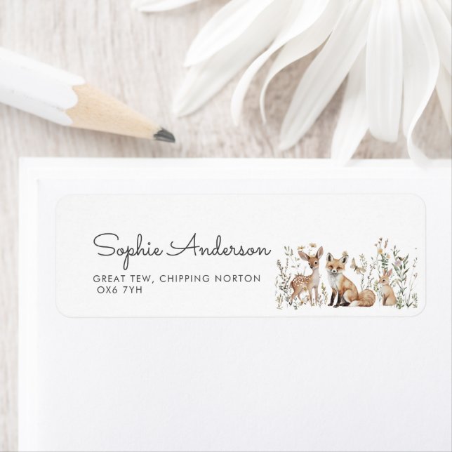 Etiqueta Endereço do Chá de fraldas Woodland (Insitu)