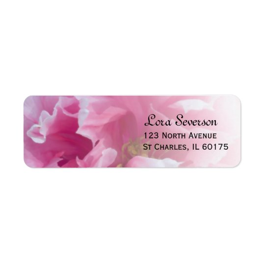 Etiqueta Endereço do remetente cor-de-rosa da flor da