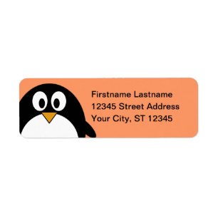 Etiqueta Endereço do remetente do pinguim