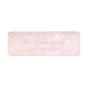 Etiqueta Endereço do remetente feminino Pastel cor-de-rosa
