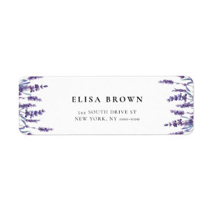 Etiqueta Endereço do remetente floral elegante da lavanda