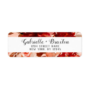 Etiqueta Endereço do remetente Wedding quadro floral da