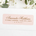 Etiqueta Endereço do script de caligrafia cor-de-rosa com t<br><div class="desc">Etiquetas de endereço de retorno cor-de-rosa com pincel elegante com seu nome em uma letra de script de caligrafia elegante e o endereço abaixo</div>