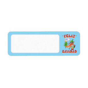 Etiqueta Endereço do Vazio do Sky Blue Feliz Navidad Chili