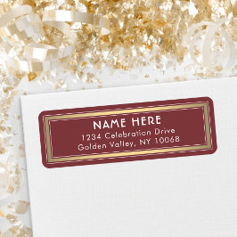 Etiqueta Endereço Dourado de Retorno Branco da Borda Clássi