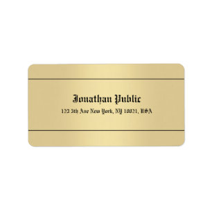 Etiqueta Endereço Dourado do modelo do olhar da caligrafia