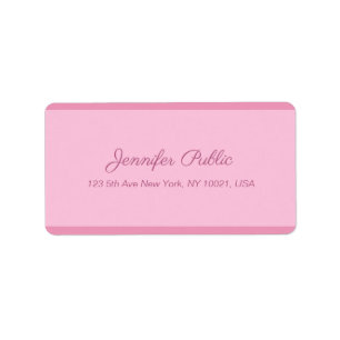 Etiqueta Endereço Elegante de Texto do Script Manuscrito p