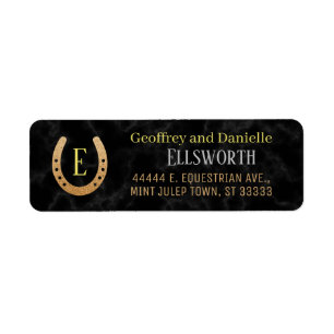 Etiqueta Endereço em ferradura de Derby da corrida de