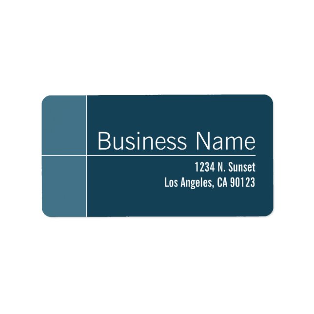Etiqueta Endereço exclusivo de devolução de negócios azul e (Frente)